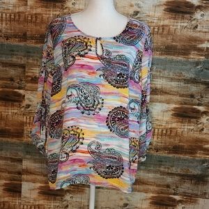 🌟 3 for $15 Deal! 🌟Investments colorful blouse XL